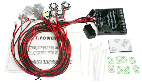 High Power Super Bright Deluxe LED Navigation Lighting System for Larger R/C Model Aircraft