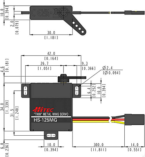 HiTEC HS-125MG  57.0g Analog Ball Raced Servo